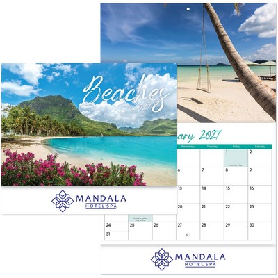 Beaches Stapled Wall Calendar