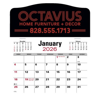Triumph® Calendars Press-N-Stick Jumbo Header with 3-Month Calendar