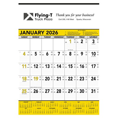 Triumph® Calendars Yellow & Black Contractor Memo Calendar